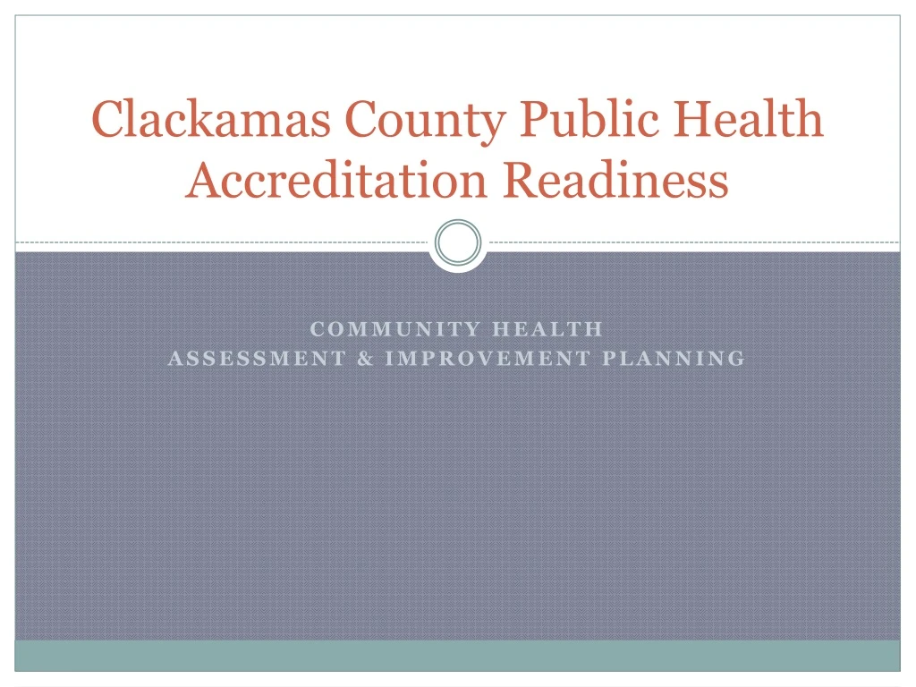 clackamas county public health accreditation readiness