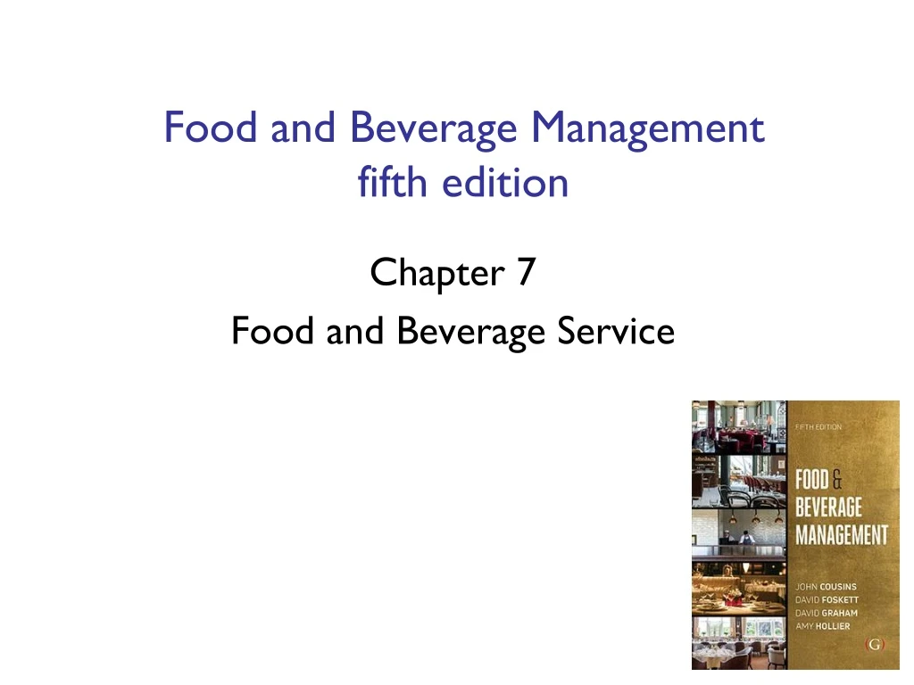 food and beverage management fifth edition