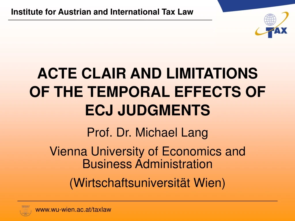 acte clair and limitations of the temporal effects of ecj judgments