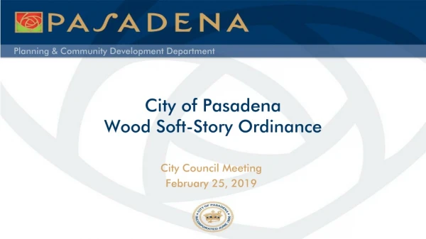 City of Pasadena Wood Soft-Story Ordinance