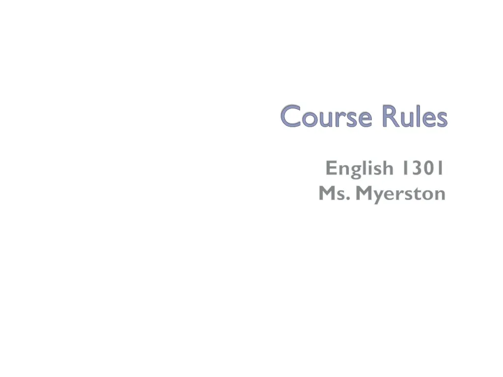 course rules