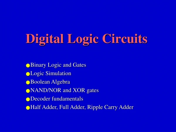 Digital Logic Circuits