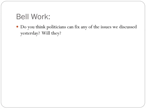 Bell Work: