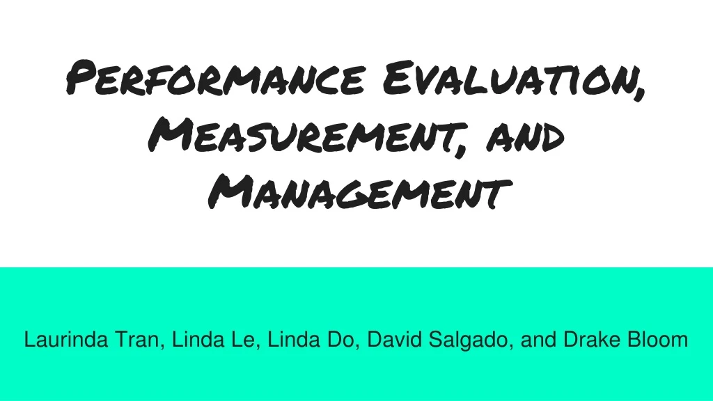 performance evaluation measurement and management