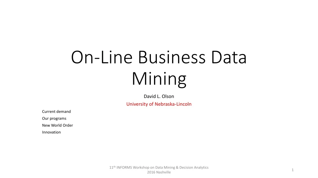 on line business data mining