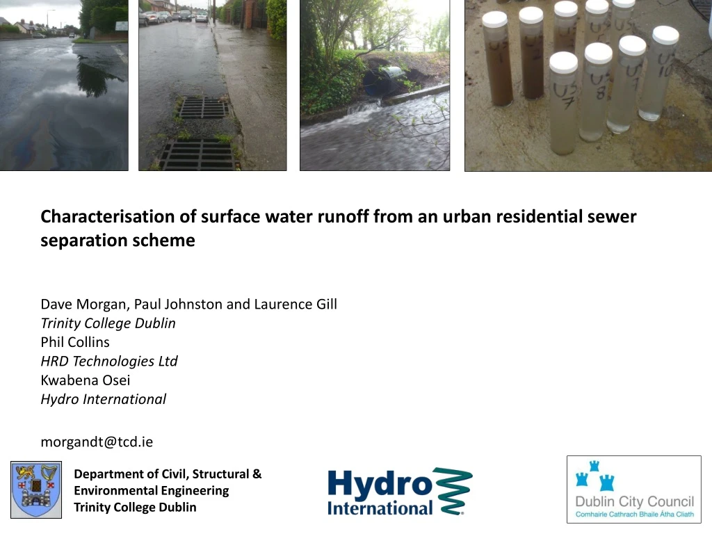 characterisation of surface water runoff from