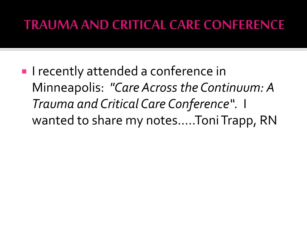 trauma and critical care conference