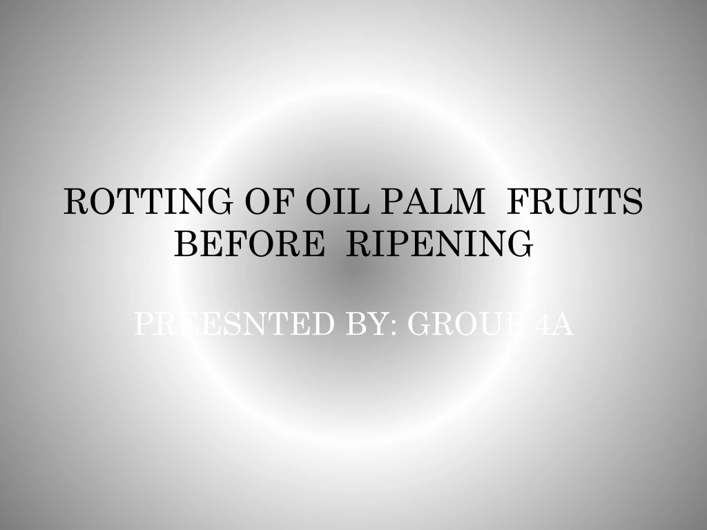 rotting of oil palm fruits before ripening