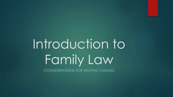 Introduction to Family Law