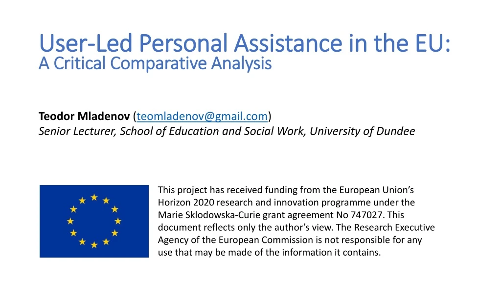 user led personal assistance in the eu a critical