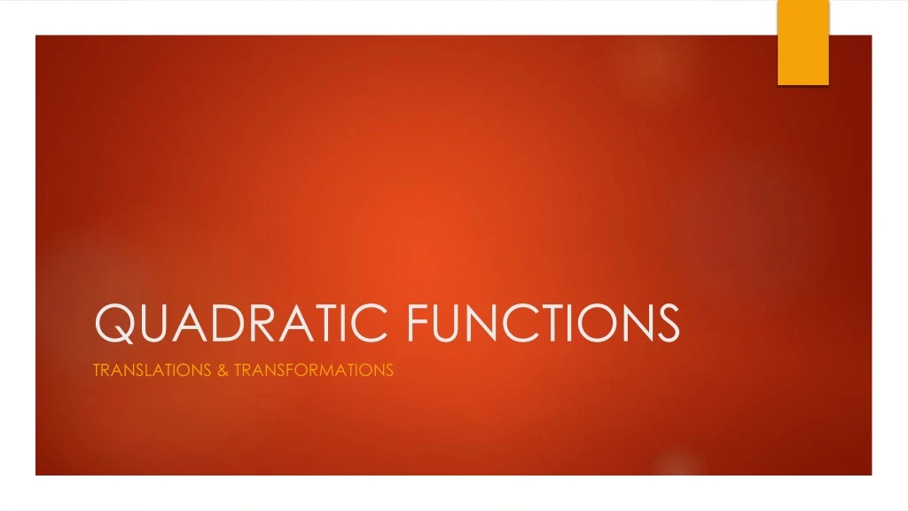 quadratic functions