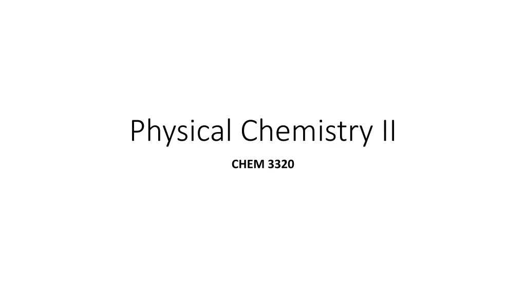 physical chemistry ii