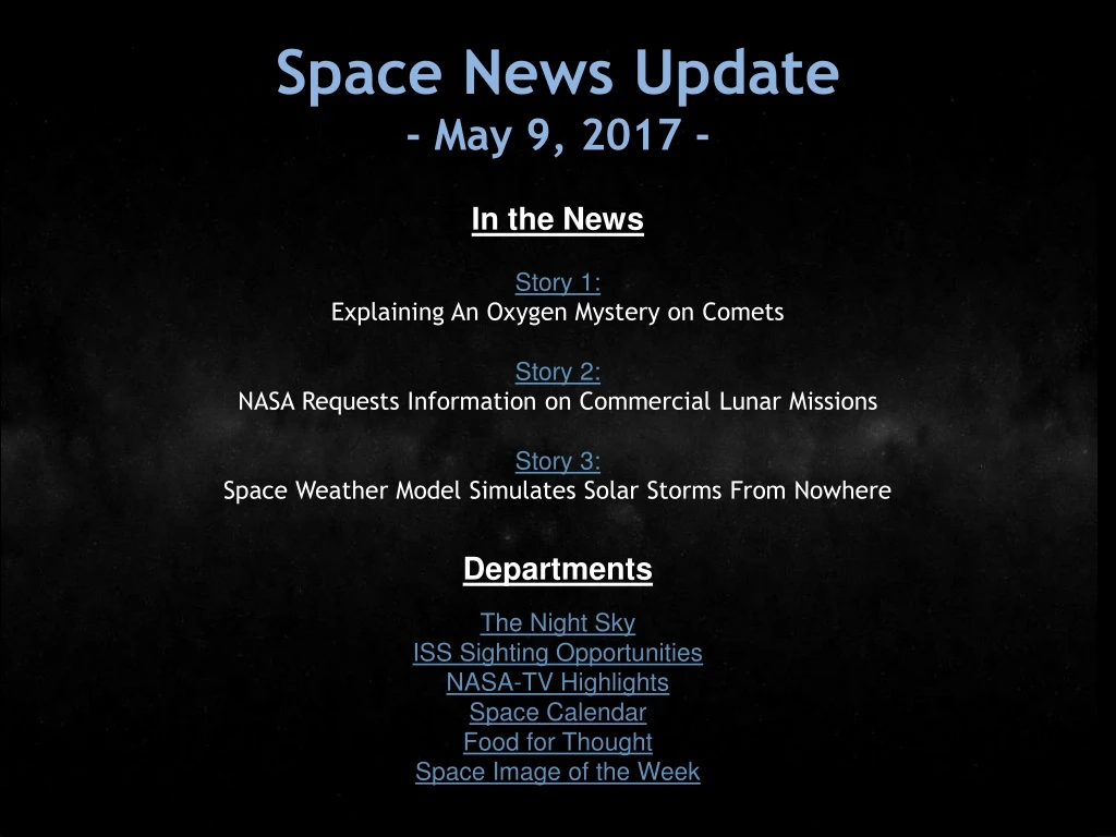 space news update may 9 2017