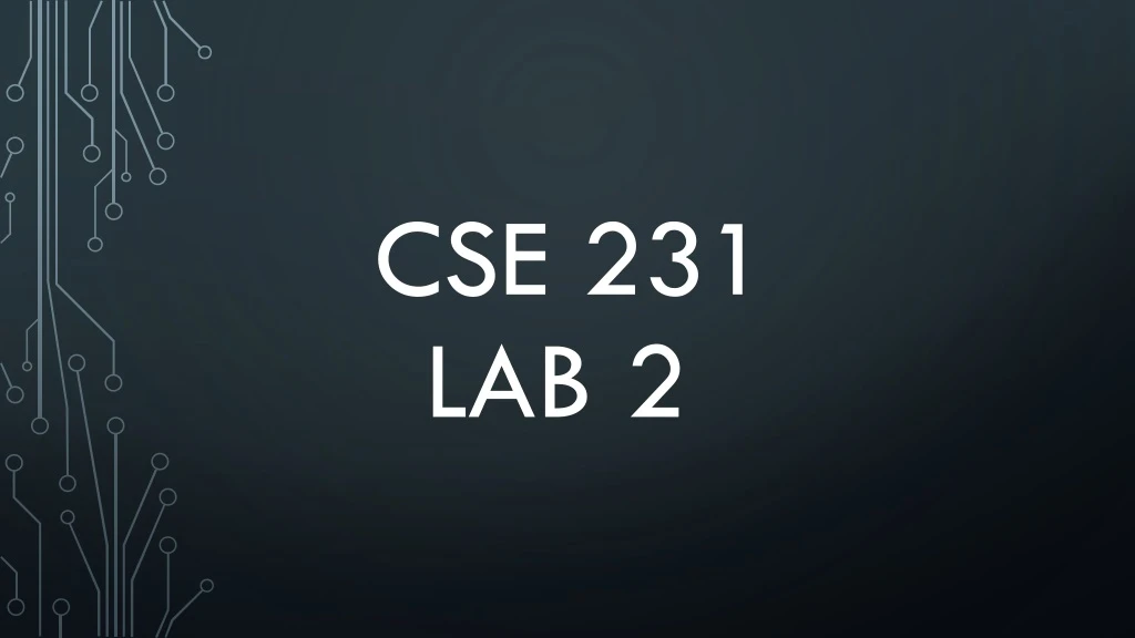 cse 231 lab 2