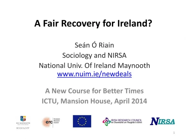 A Fair Recovery for Ireland?