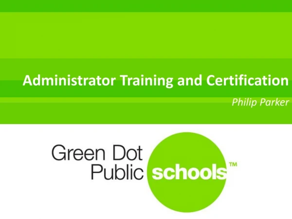 Administrator Training and Certification