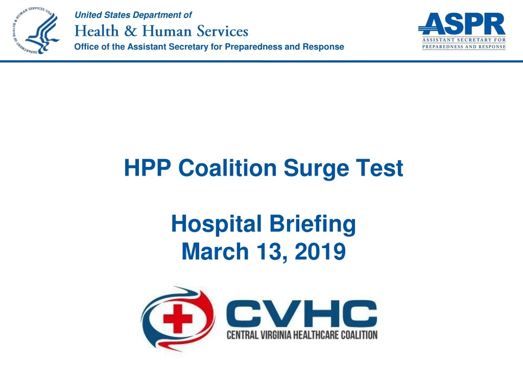 hpp coalition surge test hospital briefing march 13 2019