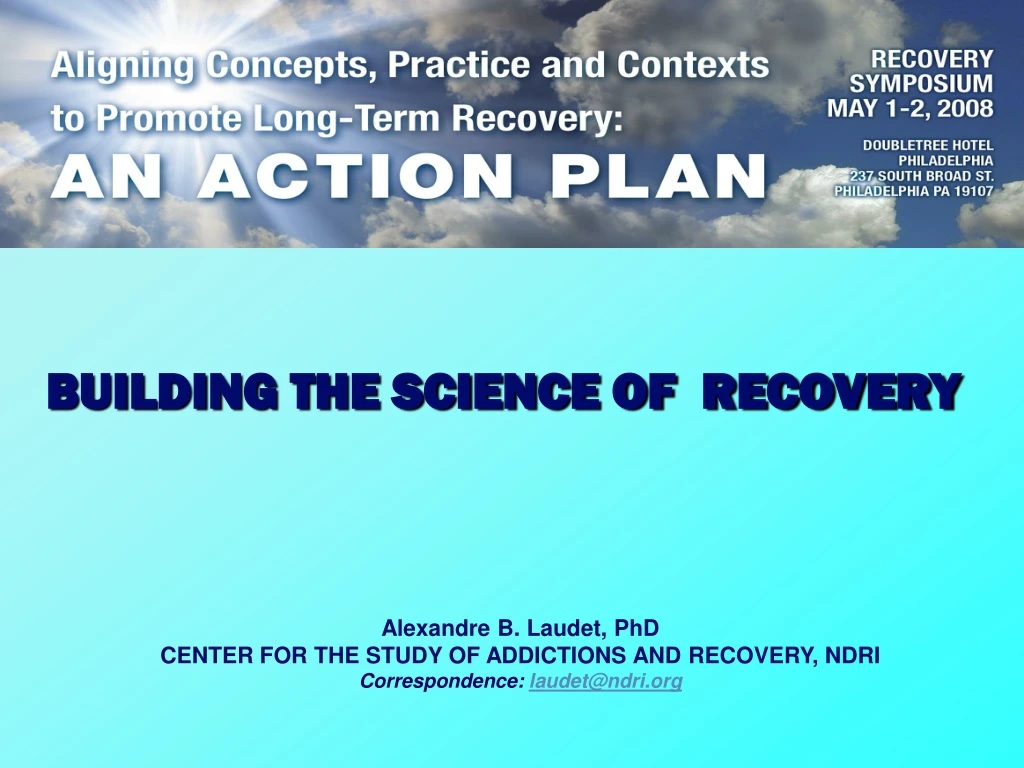 building the science of recovery