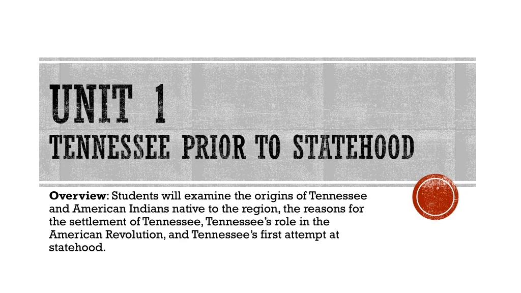 unit 1 tennessee prior to statehood