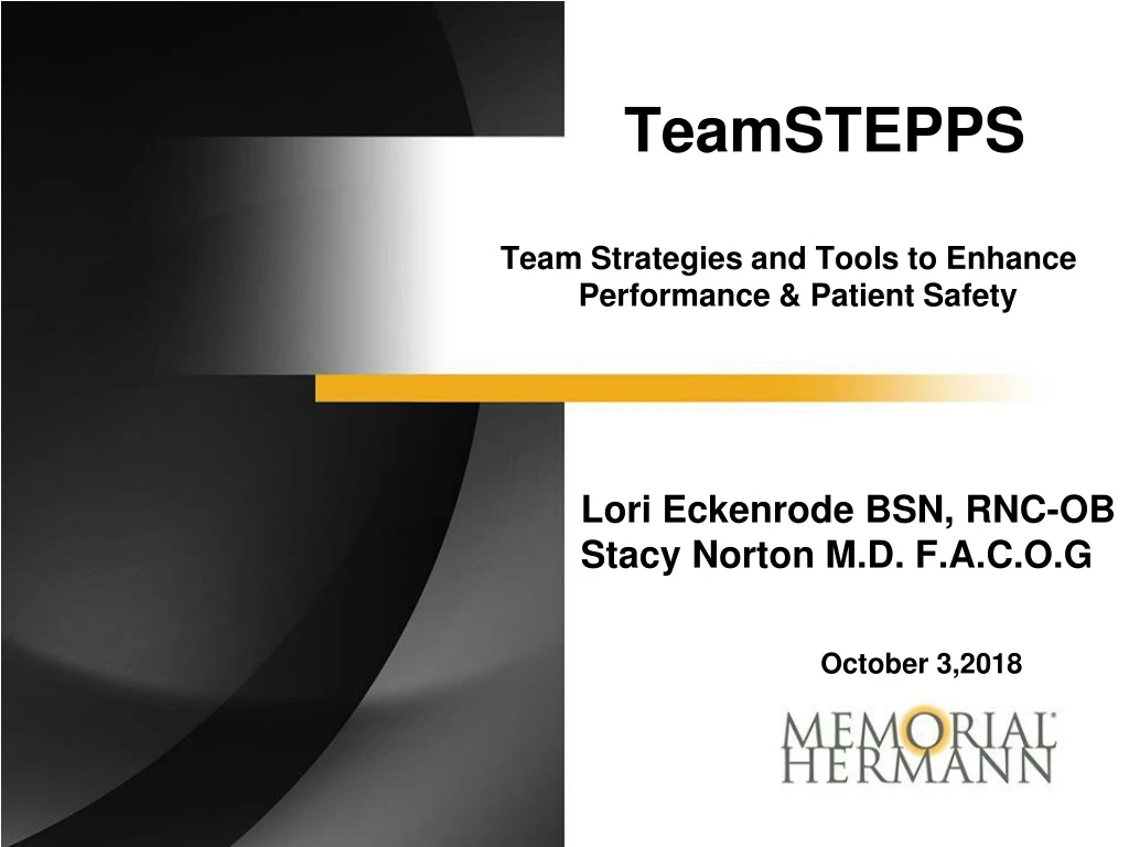 teamstepps team strategies and tools to enhance performance patient safety