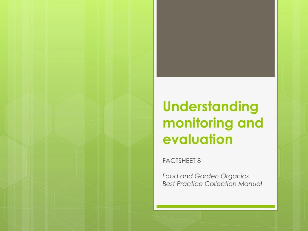 understanding monitoring and evaluation