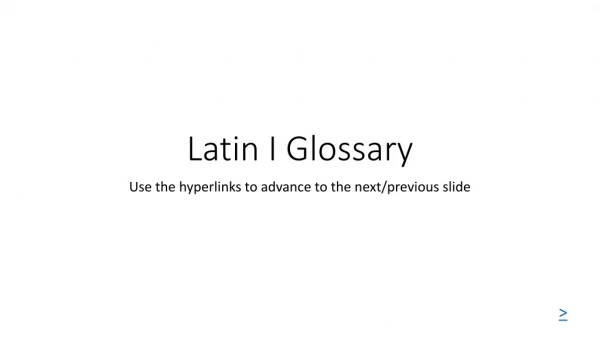 Latin I Glossary