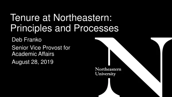 Tenure at Northeastern: Principles and Processes