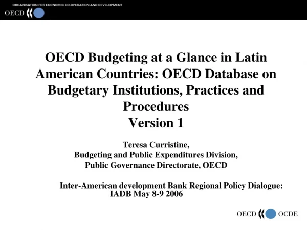Teresa Curristine, Budgeting and Public Expenditures Division,