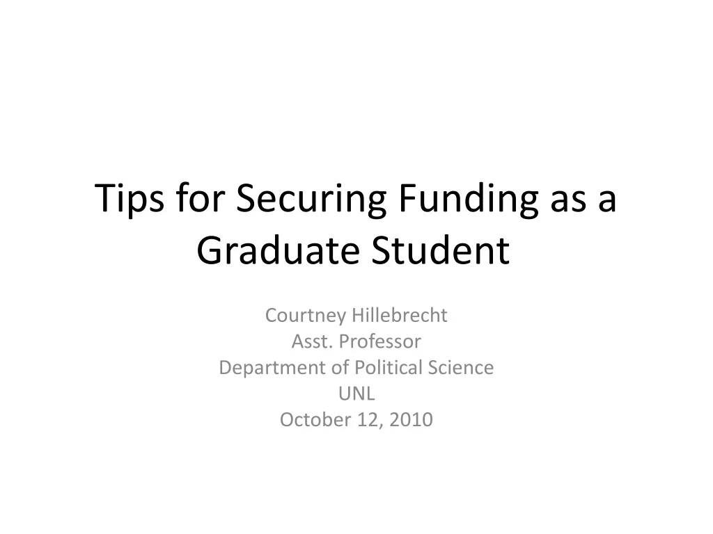 tips for securing funding as a graduate student