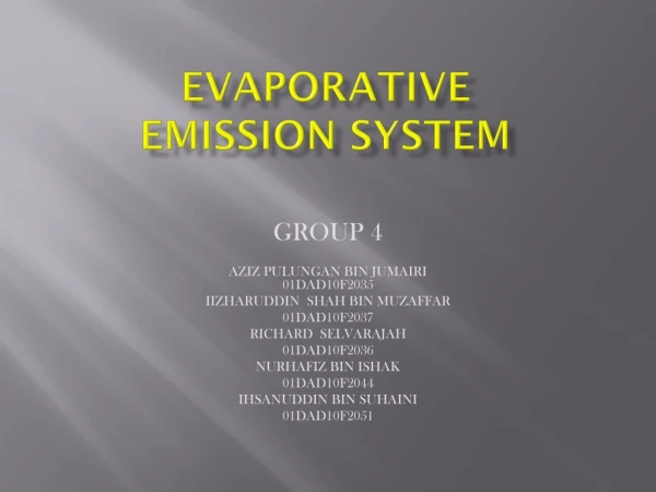 Evaporative emission system