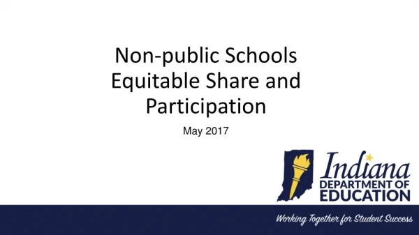 Non-public Schools Equitable Share and Participation