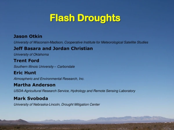 Flash Droughts