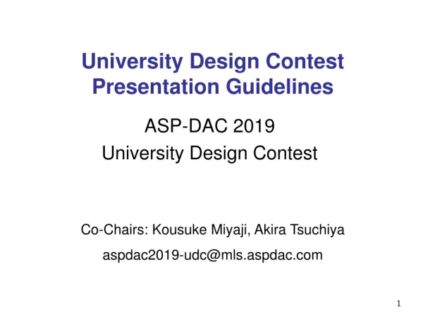 University Design Contest Presentation Guidelines