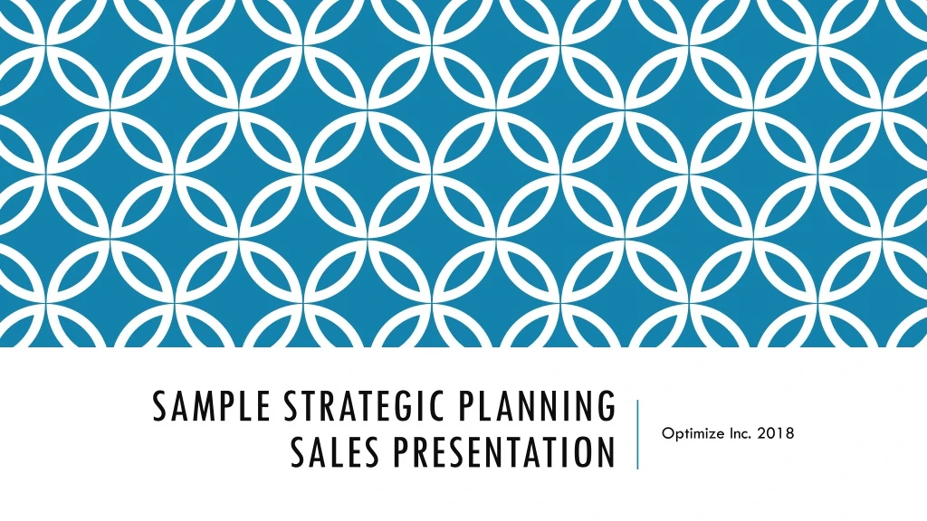 sample strategic planning sales presentation