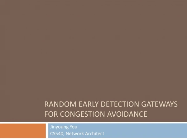 Random Early Detection Gateways for Congestion Avoidance