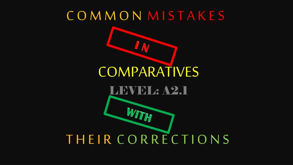 comparatives level a2 1