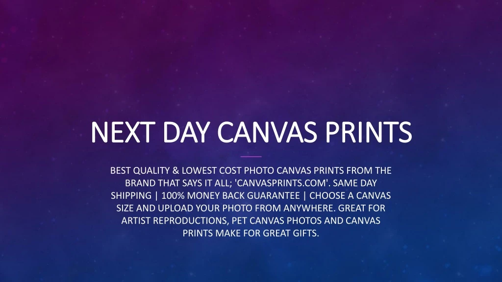 next day canvas prints