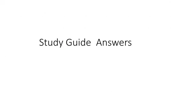 Study Guide Answers