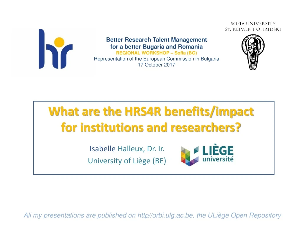 what are the hrs4r benefits impact for institutions and researchers