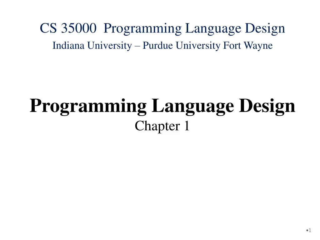 programming language design chapter 1