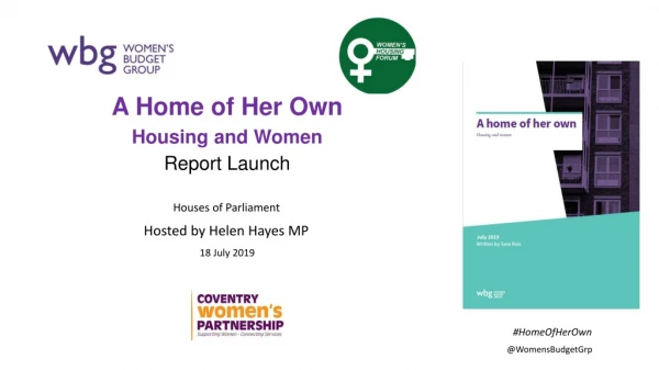 A Home of Her Own Housing and Women Report Launch
