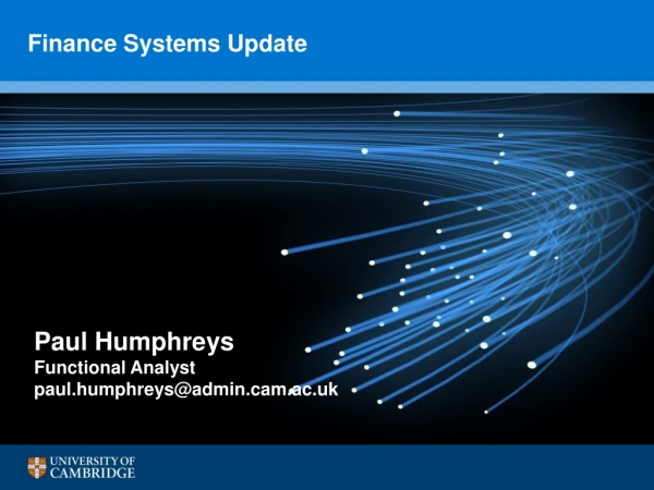 Finance Systems Update