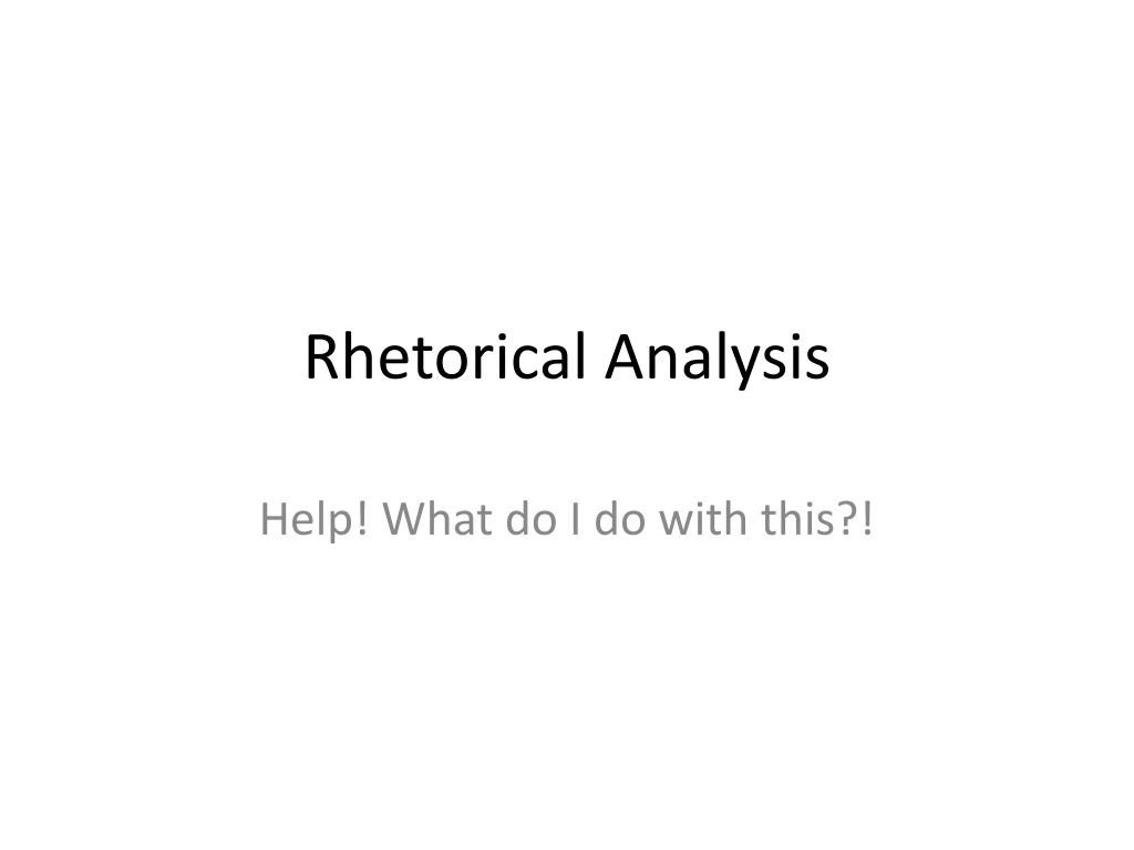 rhetorical analysis