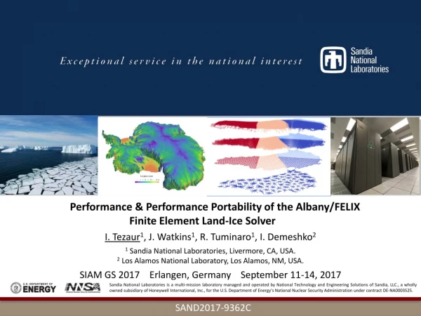 Performance &amp; Performance Portability of the Albany/FELIX Finite Element Land-Ice Solver