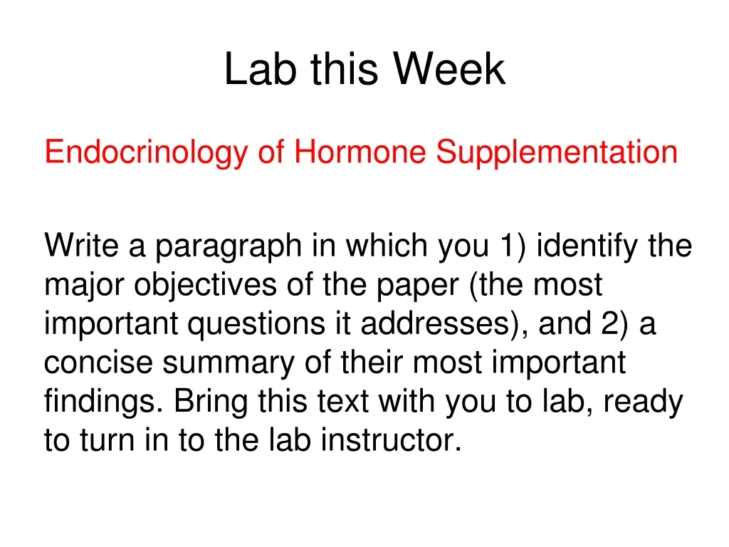 lab this week