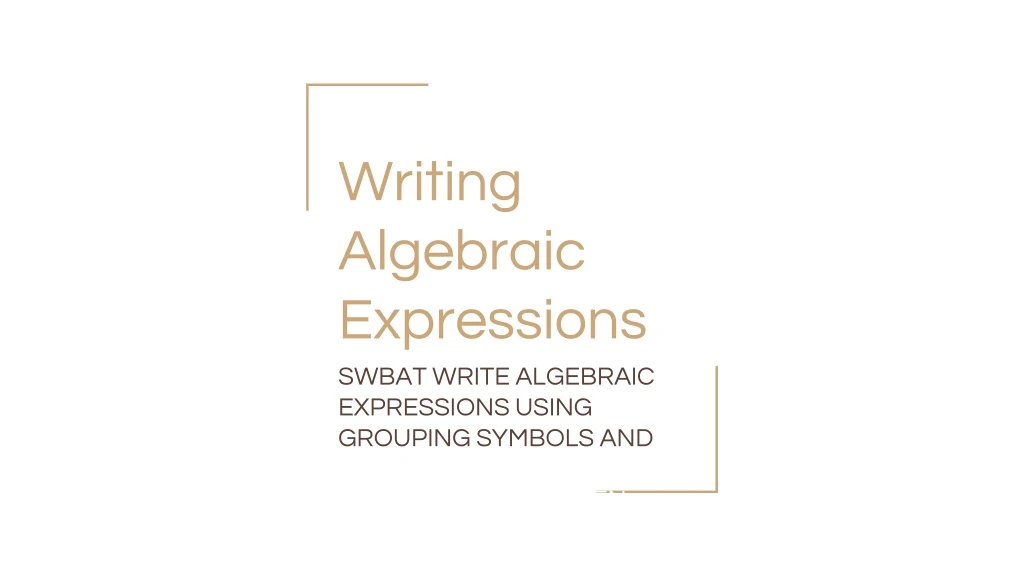 writing algebraic expressions