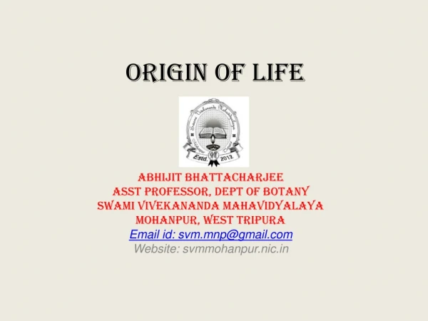 ORIGIN OF LIFE