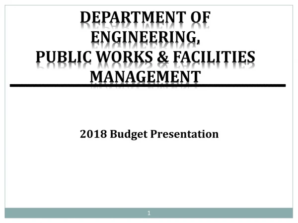 2018 Budget Presentation