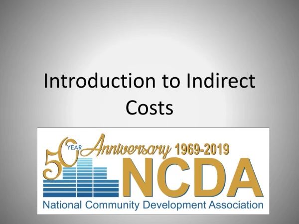 Introduction to Indirect Costs