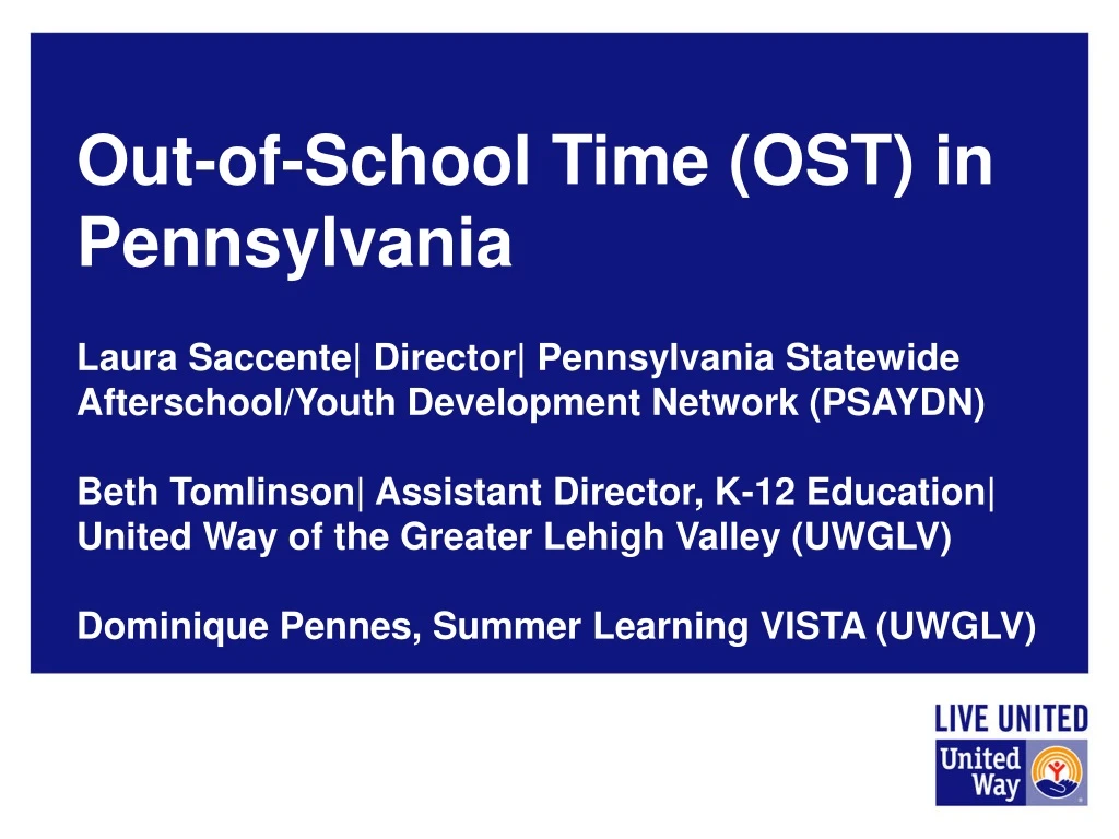 out of school time ost in pennsylvania laura